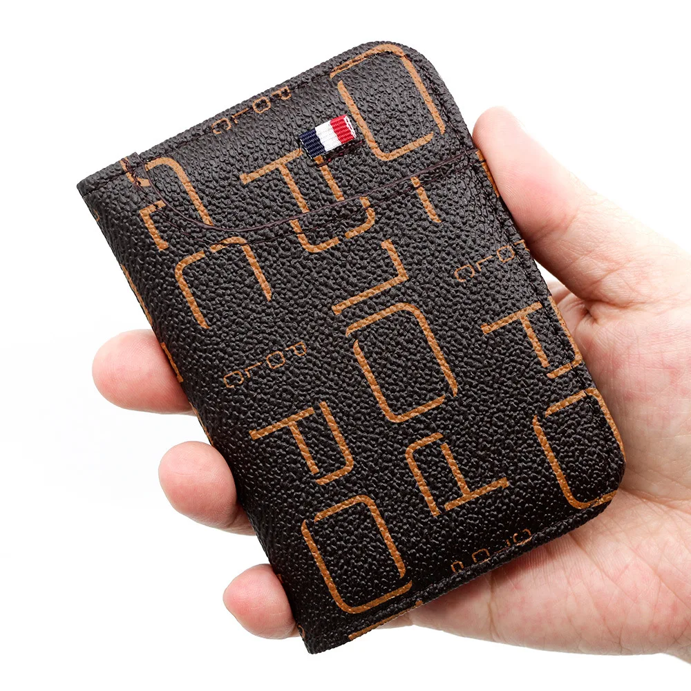 حقيبة بطاقات صغيرة محمولة رفيعة متعددة الوظائف بنمط الليتشي مع محفظة عملات معدنية ذات سعة كبيرة، حافظة بطاقات لأداة السفر