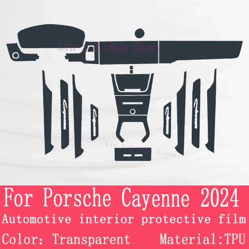 

Защитная пленка из ТПУ для Porsche Cayenne 2024: для интерьера автомобиля, панели управления, GPS-навигации, экрана, антицарапийная, самовосстанавливающаяся наклейка