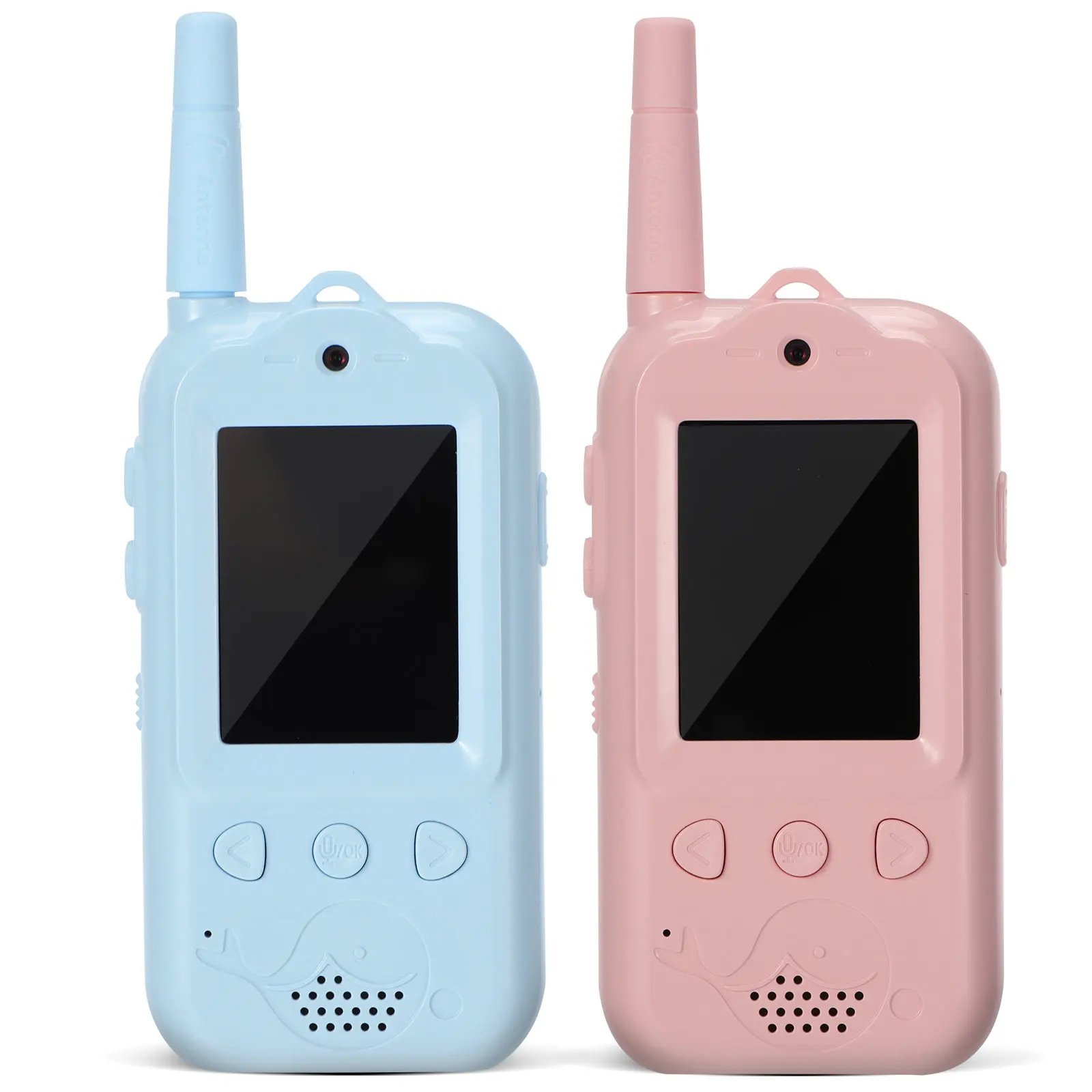 2pcs-kids-video-walkie-talkies-2-inch-screen-rechargeable-wireless-intercom-system-for-outdoor-camping
