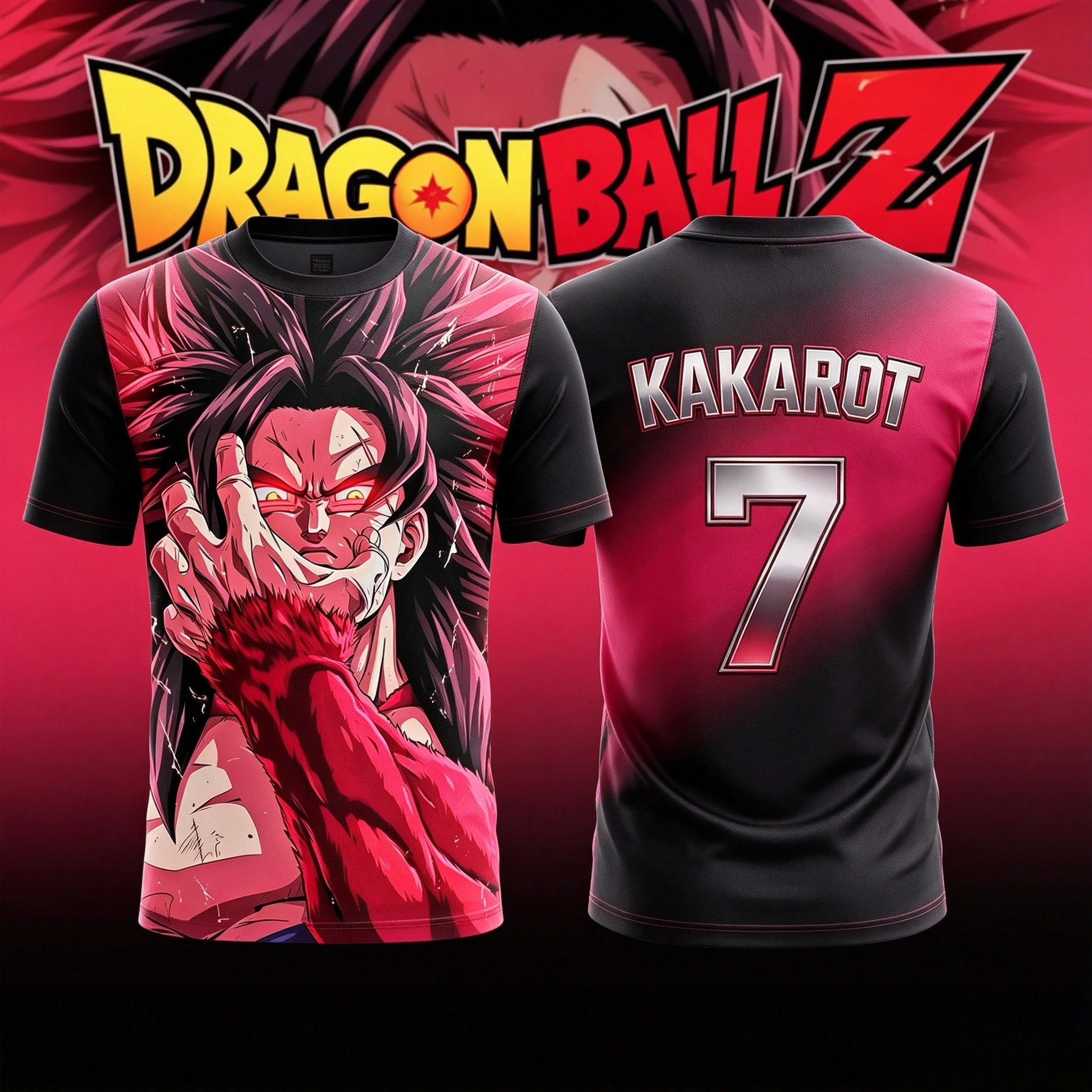 2026 New Adult Men's Dragon Ball NO.10/7 KAKAROT 3D Printed Football Jersey T-Shirt Kids Anime T-Shirt Special Football Jersey
