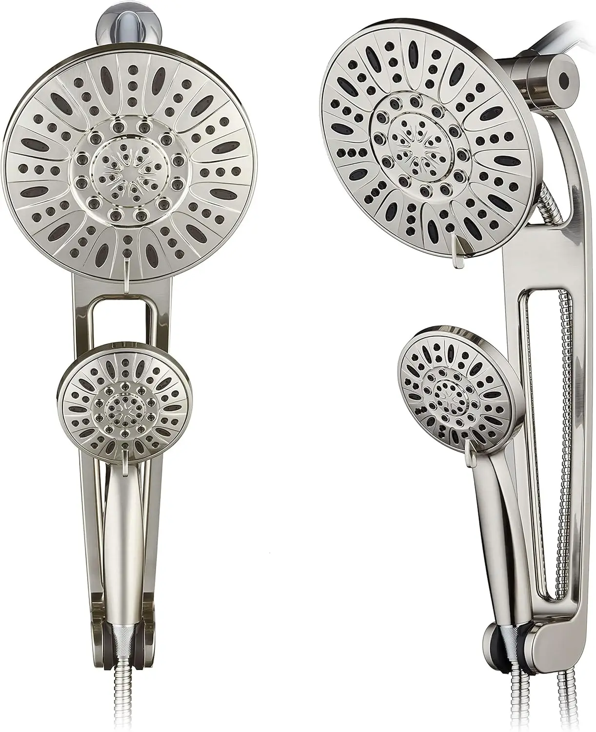 

High-Pressure 48-Mode Shower Combo with Adjustable Extension Arm, Brushed Nickel Finish