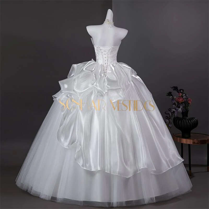 Sonhar Vestidos Sweet Wedding Dresses Classic Strapless Wedding Party Dress Elegant Wedding Ball Gowns Customized Bridal Dresses