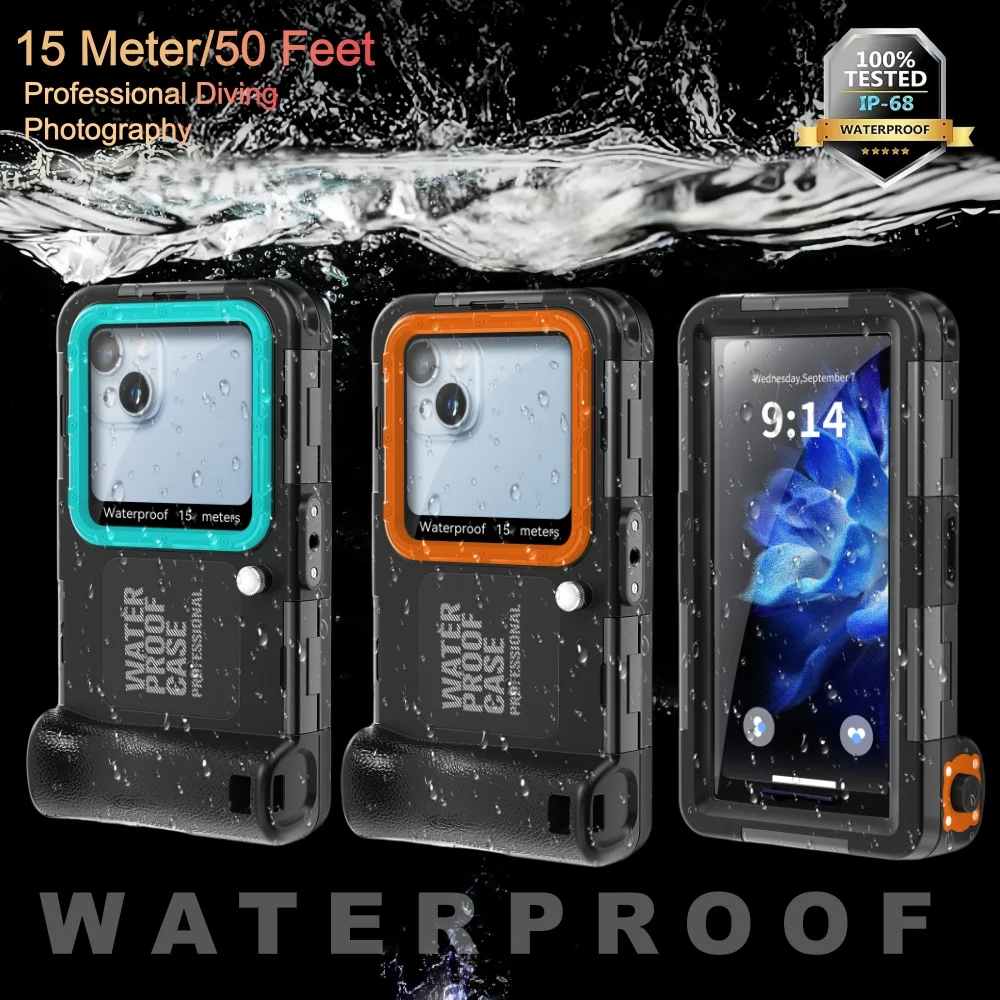 

4th Generation 15m Diving Case for Apple Iphone Mobile Universal Waterproof Phone Case Outdoor Swimming Diving Floating Cover