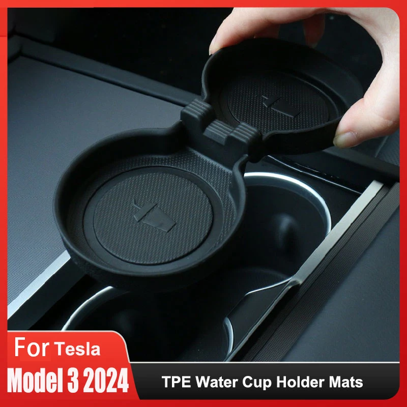 

Water Cup Mat for Tesla Model 3+ Highland 2024 Central Control Cup Mat TPE Waterproof Anti-Slip New Model3 Interior Accessories