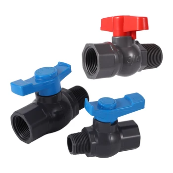 Robinet à tournant sphérique en PVC à filetage femelle gris, 3/4 pouces, 1 pouce, raccords de raccordement pour tuyau d'irrigation de jardin, interrupteur d'aquarium, contrôleur Globe