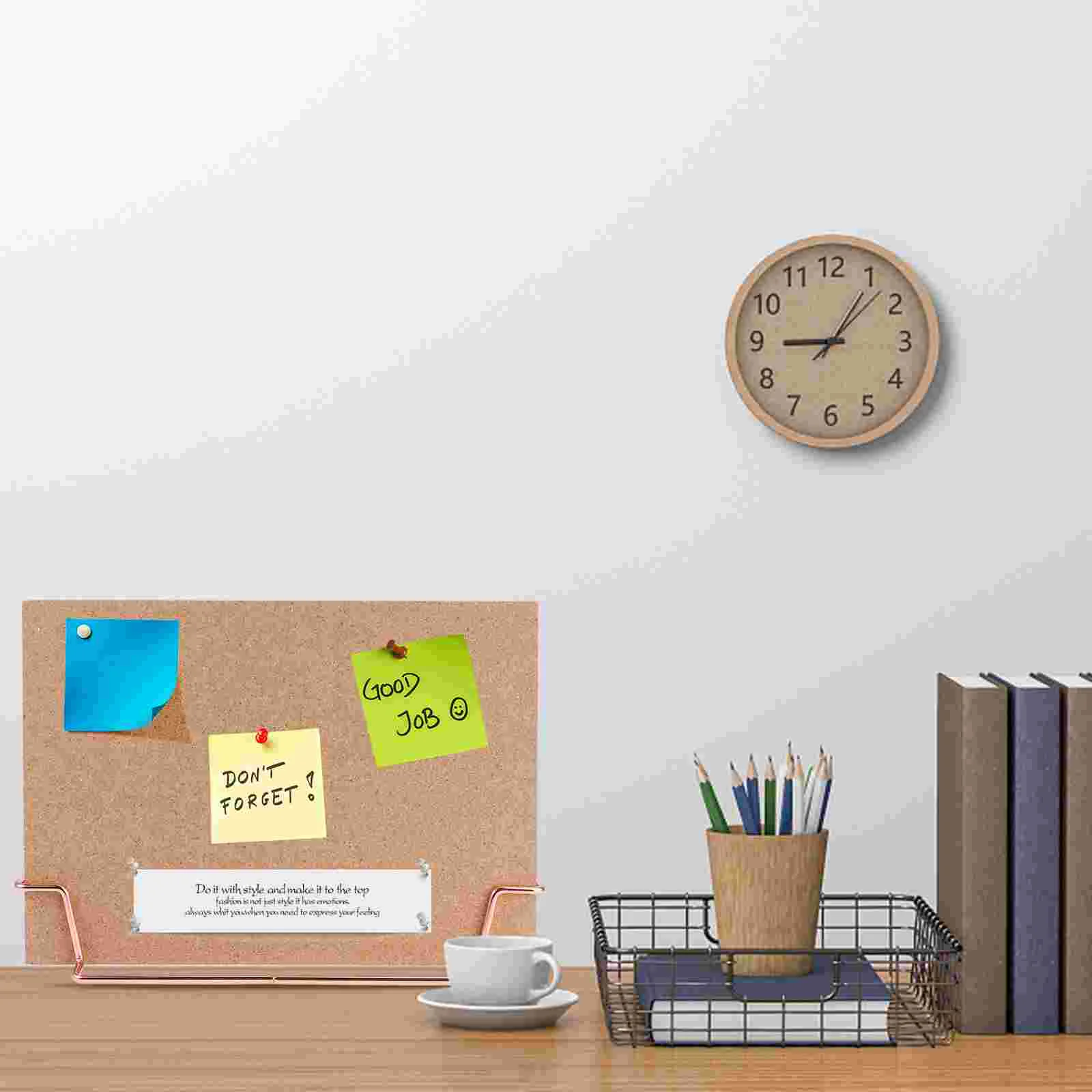 Cork Board Bulletin Board กระดานข้อความไม้ Pin Memo Board ป้ายประกาศสําหรับโฮมออฟฟิศ (ฐาน Rose Gold)