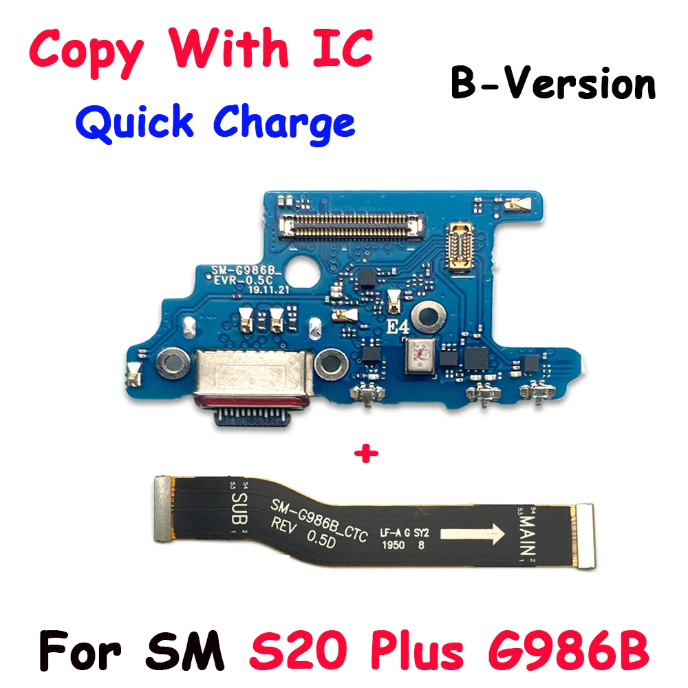 For Samsung S20 Plus Ultra G986B G988B G981 USB Fast Charger USB Dock Charging Dock Port Board With Mic Microphone Flex Cable