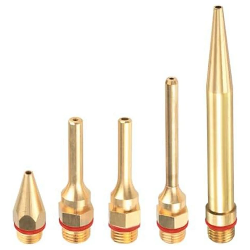 

5Pcs Glue Guncopper Nozzle Tips With O-Ring,Bore Long Tube Nozzles Thread Interchangeable Nozzle Set For Hot Meltingglue