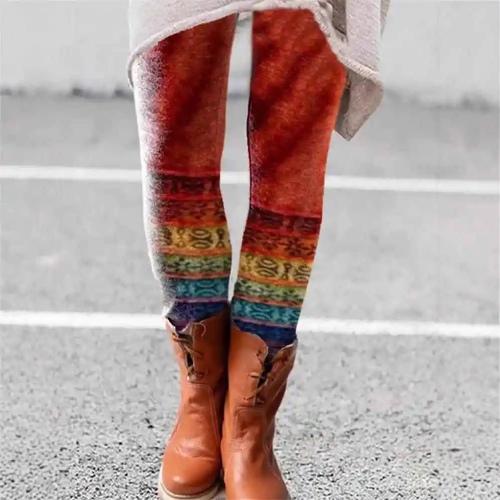 

Women's Printed Elastic Bot Pants Long Leggings Polyester Fiber 00% Printed Pattern Slim Fit Bot Faionable Trousers