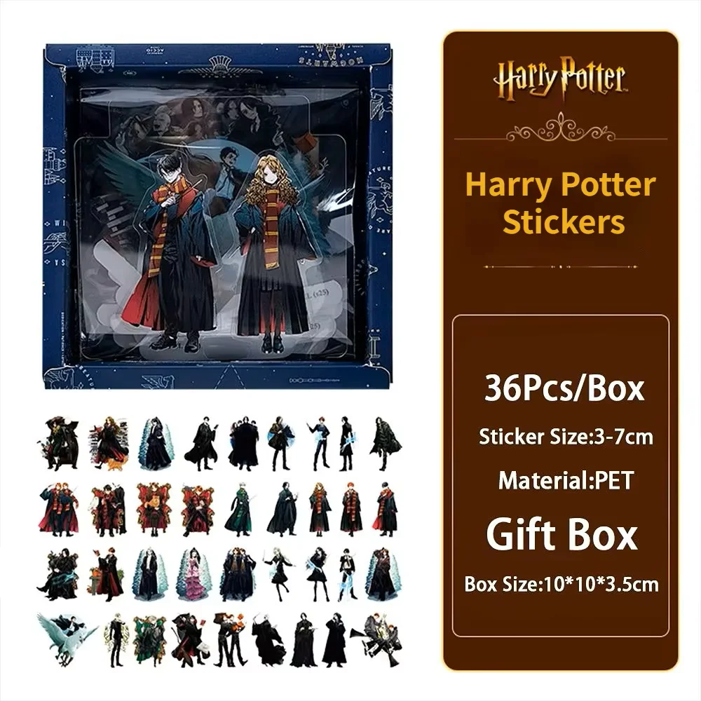 مجموعة ملصقات كرتونية مقاومة للماء من هاري بوتر، شخصيات سحرية شفافة ثلاثية الأبعاد، ملصقات لافتة واقفة، ألعاب الفتيات