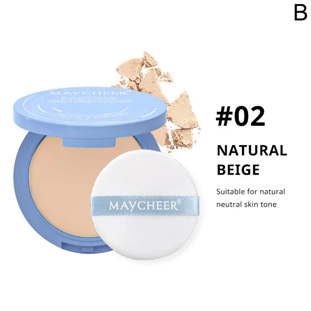 Soft Face Setting Powder Cushion Compact Powder Oil-Control 3 Colors Matte Smooth Finish Concealer Makeup Pressed Powder