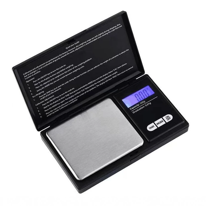 Mini balance électronique de poche, balance numérique pour or, argent sterling, bijoux, balance de précision, 200/500gX0.01g/1kgX0.1g