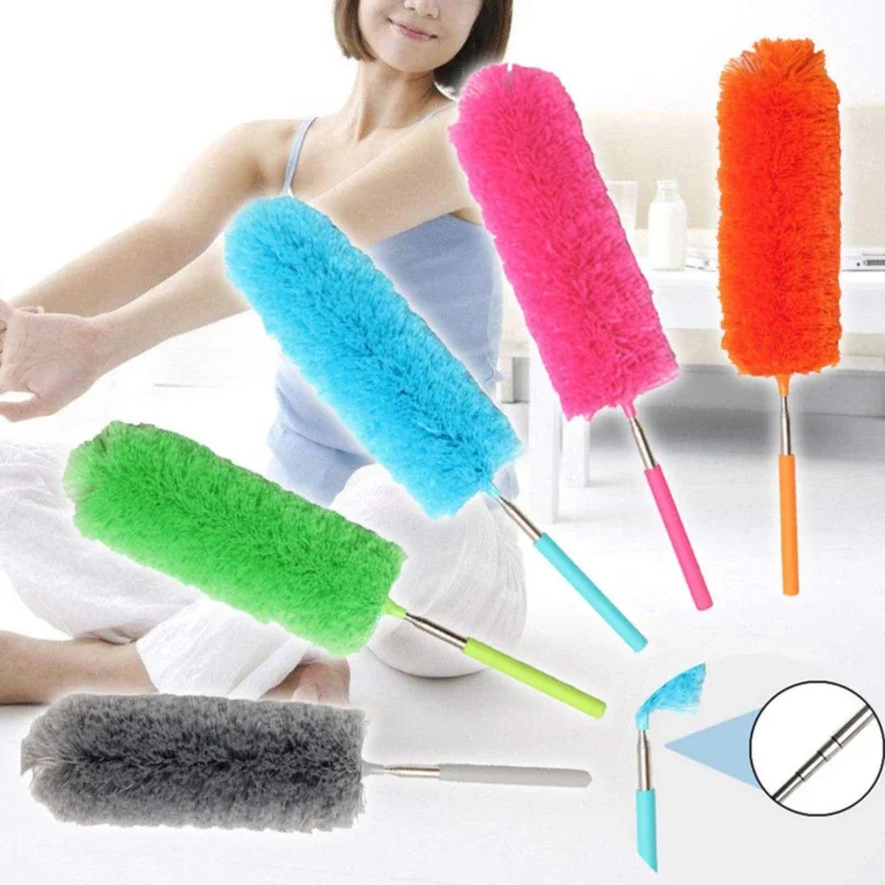 Static Dusting Duster Retractable Small Duster Bendable Stainless Steel Household Chicken Duster Dusting Brush