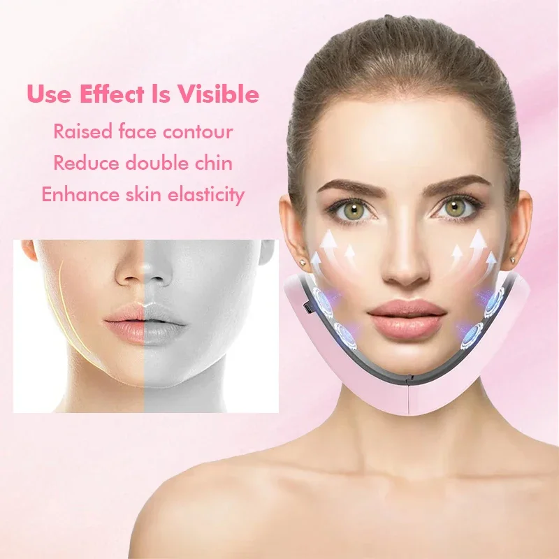 6 Modes Face Lifting Device EMS Microcurrent Skin Rejuvenation V Facial Tighten Massager Double Chin Lift Cheek Belt Beauty Care