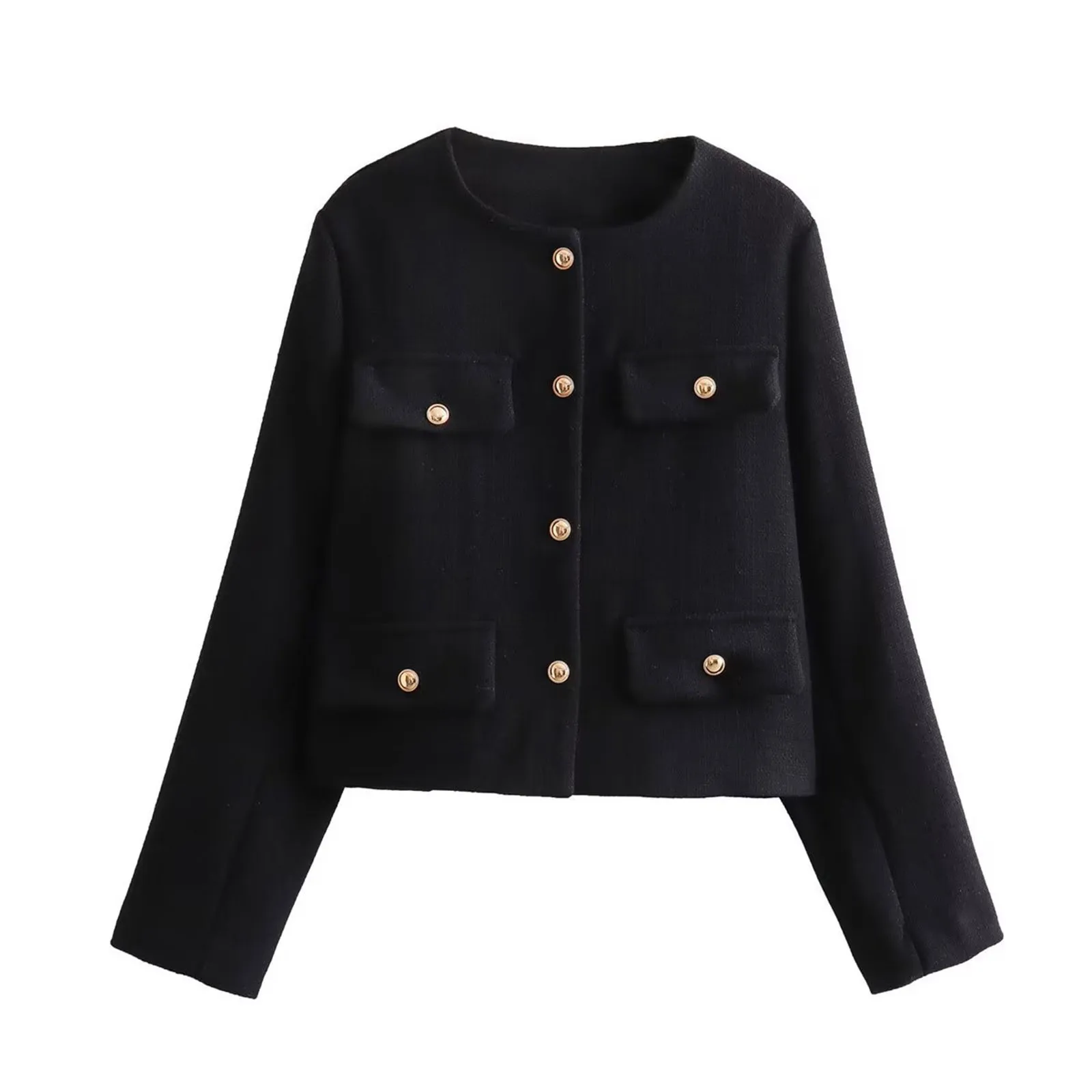 Vestes Courtes Élégantes pour Femme, Manteau à Poches Boutonnées Solides, Streetwear, Demi-Saison, Mode Y-Clothing, Automne et Hiver