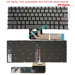 New US Keyboard with-Backlit without-frame for Lenovo Flex 5-14ARE05 5-14IIL05 5-14ITL05 5-14ALC05  series laptop