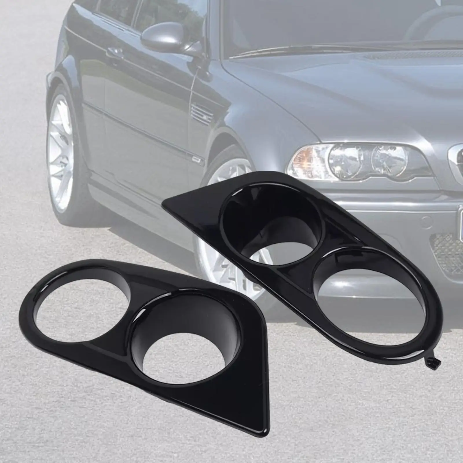 Front Fog Light Grille Covers Replace 51112695255 51112695256 Fog Lamp Covers for E46 M3 2-door Accessories