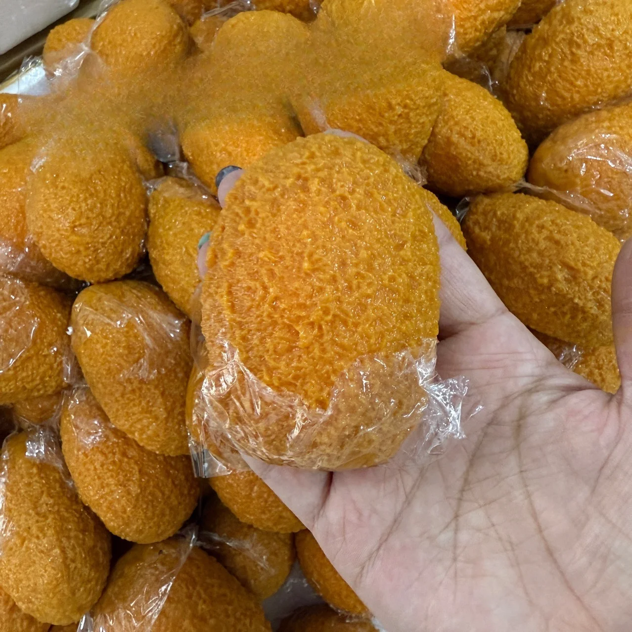 Simulated Korean Croquette Handmade Crispy Stress Ball - Fidget Squeeze Ball Round Block Filled ASMR Adult Anxiety Relief Toy