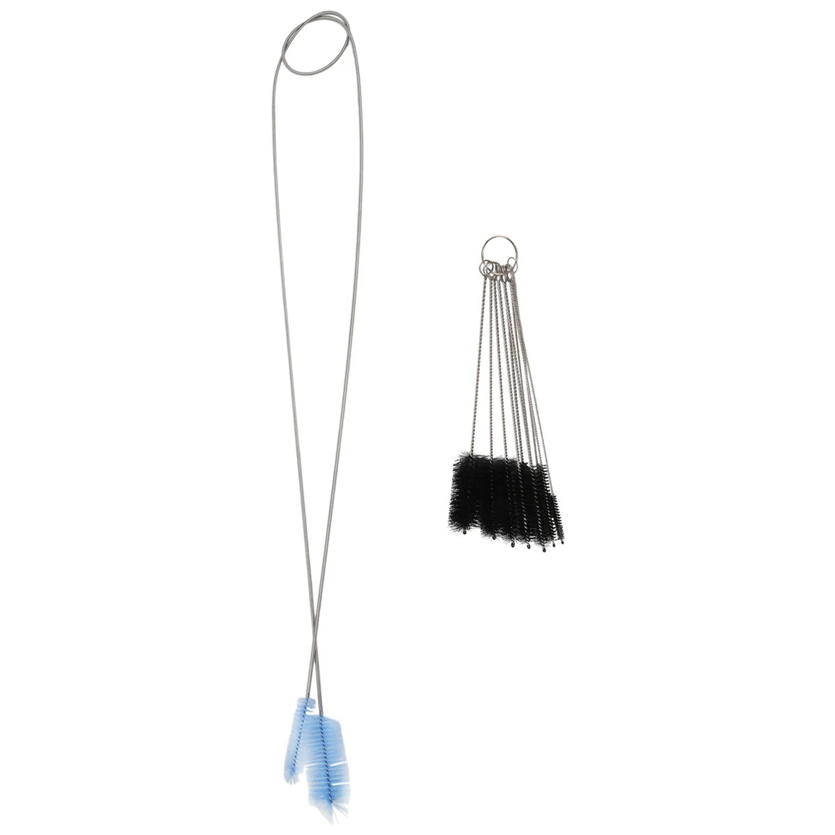 Aquarium Filter Brush Set, Flexible Double Ended Bristles Hose Pipe Cleaner with Stainless Steel Long Cleaning Brush