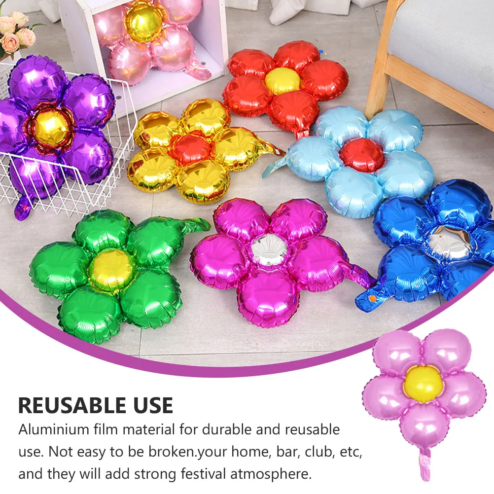 

10 Pcs Aluminum Foil Balloons Flower Shaped Reusable Decorative Kitchen Fireplace Party Children Birthday Wedding