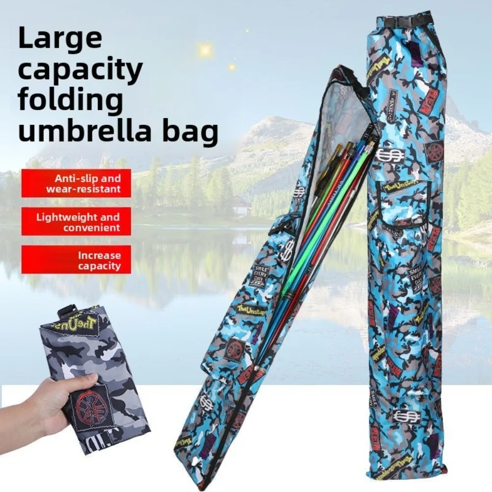 Multi-function Fishing Rod Cover Portable Foldable Fishing Rod Holder Thicken Canvas Oxford Cloth Fishing Gear Fishing Trip