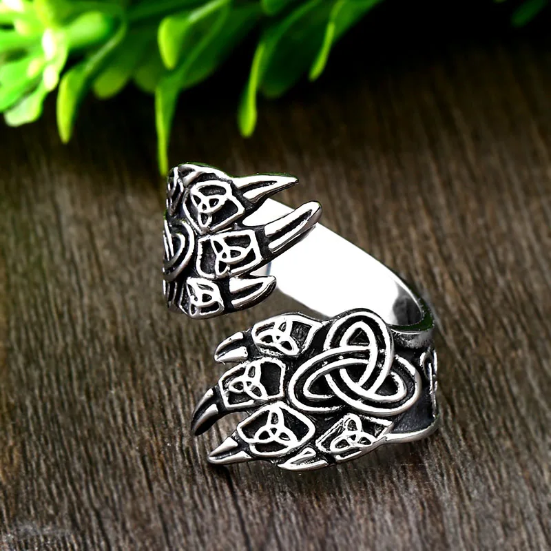 BEIER stainless steel character geometry  Viking raven head  ring for man`s gift Punk rock Jewelry boy`s gift  BR8-582