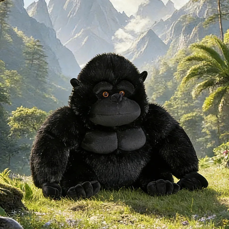 25/35/45CM Simulation Black Gorilla Plush Toys Soft Stuffed Lifelike Monkey Toys for Birthday Gifts room decoration