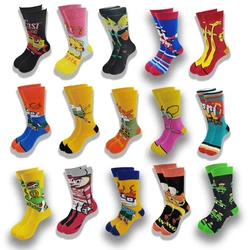 Chaussettes de personnages de dessins animés pour hommes et femmes, de haute qualité, à la mode, collection printemps et automne