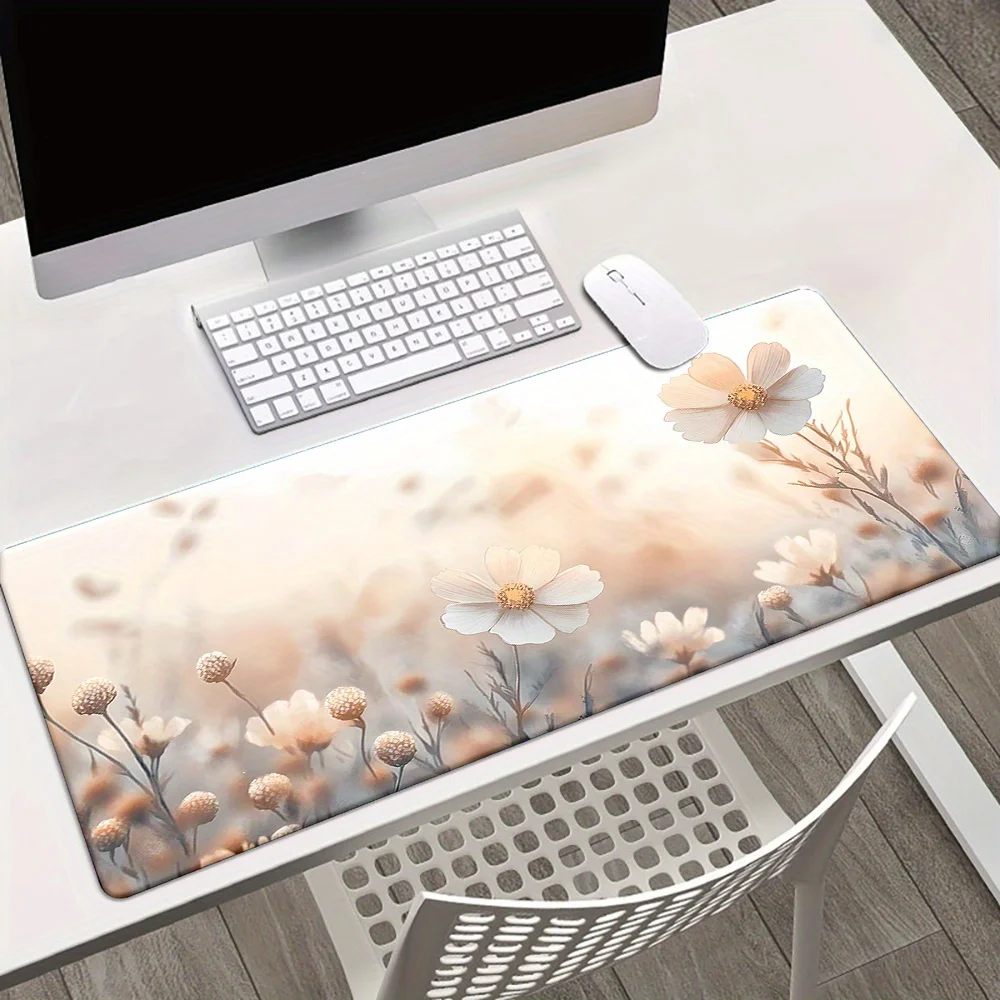 

Floral Anti-Slip Mouse Pad - Waterproof Natural Rubber Desk Mat for Gaming and Office Use, Decorative Keyboard Accessory