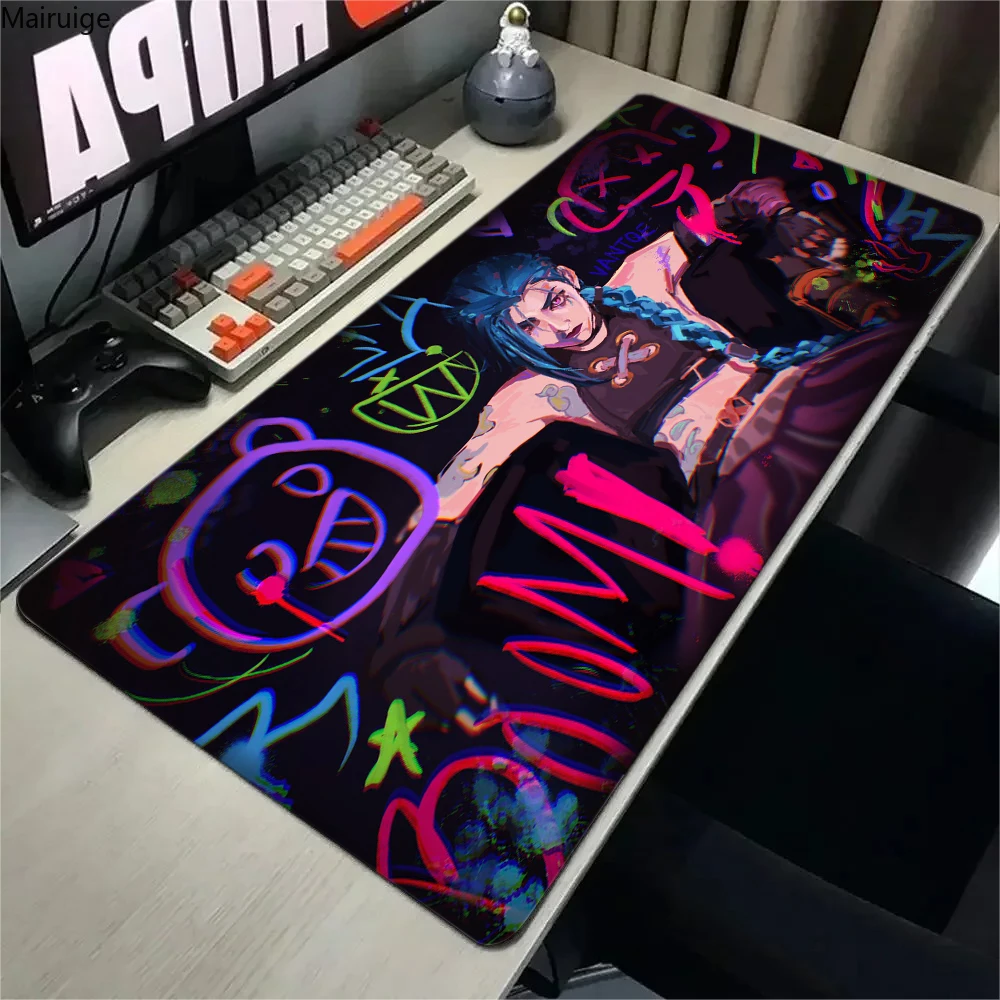 

90x40 Mouse Pad Laptop Colorful Graffiti Keyboard Computer JINX VI Legends Arcane Desk Mat PC Anime Girl Mousepad Jinx Table Mat