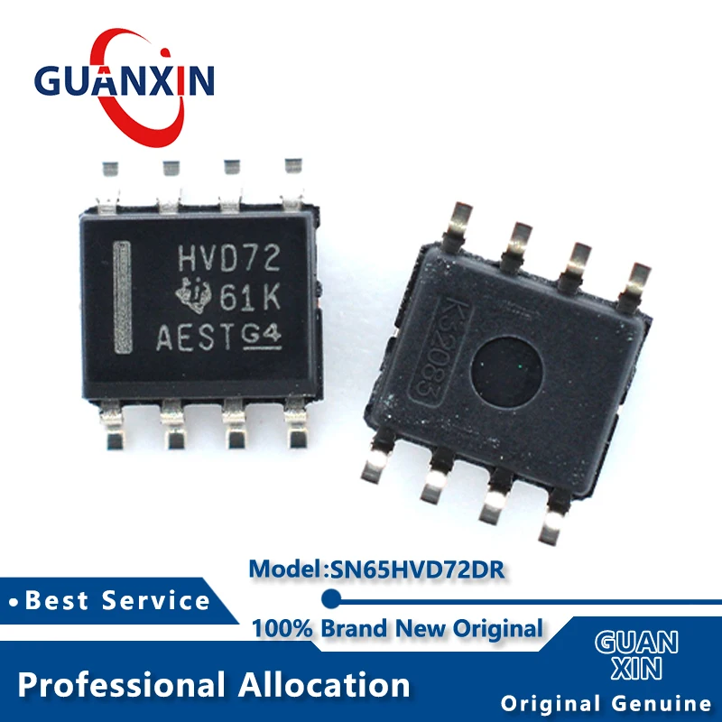 

100% New SN65HVD72DR SN65HVD72D SOIC-8 Marking HVD72 SN65HVD72