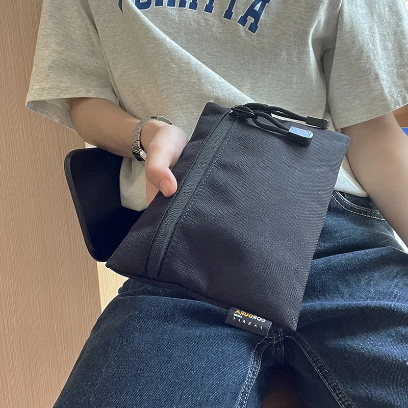 Nylon Business Hand Bags Rectangle Black Large Capacity Tote Bag with Zipper Waterproof Wear-Resistant Military Fabric Travel