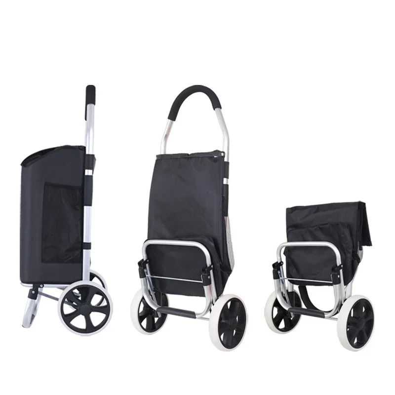 Chariot de Shopping Portable et Pliable avec Roues d'Escalier, mir de Shopping, Sacs de Rangement Ménagers, pour Femme