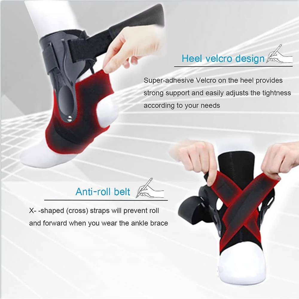 BraceTop Ankle Brace for Sprained Ankle, Ankle Support Brace with Side Stabilizers,Ankle Splint Stabilizer Volleyball,Basketball