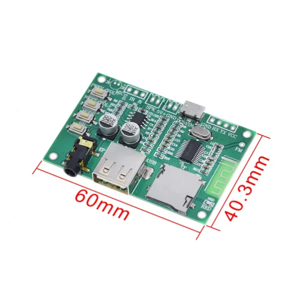 BT201 Dual-mode 5.0 Bluetooth Receiver Module Lossless Audio Amplifier Board Car Speaker DIY Headset TF card U disk