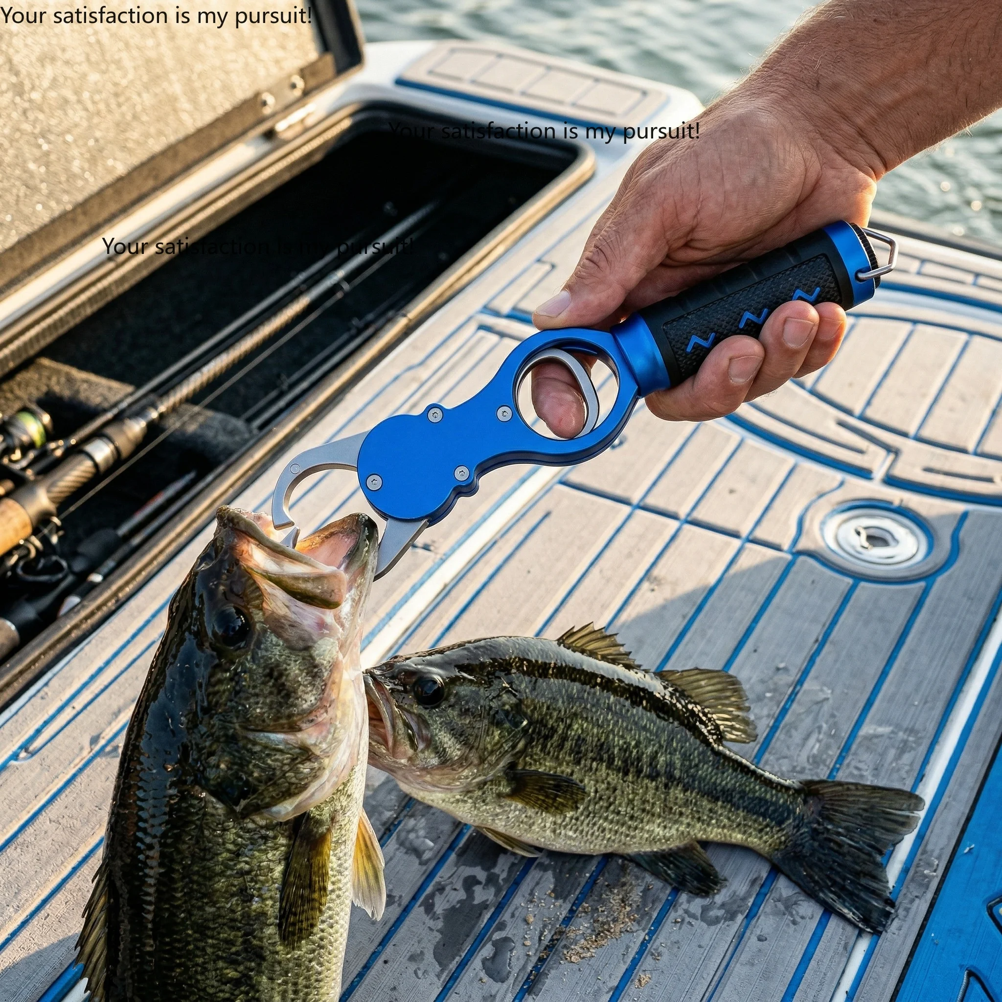 Heavy Duty Fishing Gripper Long Handle Aluminum Alloy Fish Lip Grabber Saltwater Resistant Big Fish Control Tool