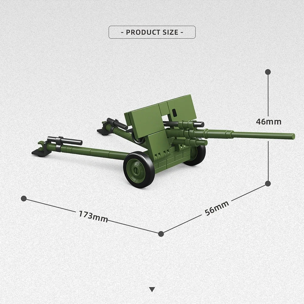 57 مللي متر ZIS-2 T-20 جرار مدرع Ww2 دبابة عسكرية الحرب العالمية الثانية اللبنات الطوب جمع نموذج ألعاب تعليمية الهدايا