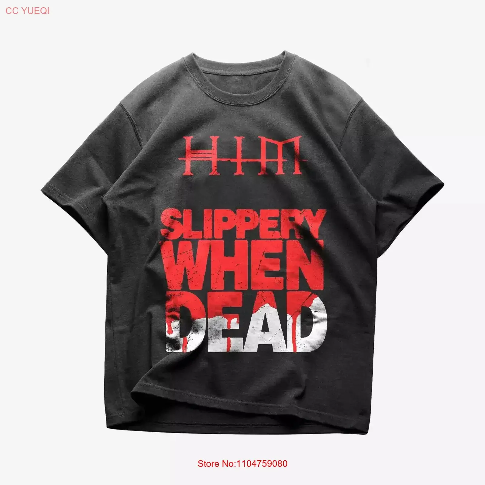 Vintage HIM Slippery When Dead Reprint T Shirt Ville Valo Heartagram S 4XL vintage Washed Soft Unisex Breathable Comfortable
