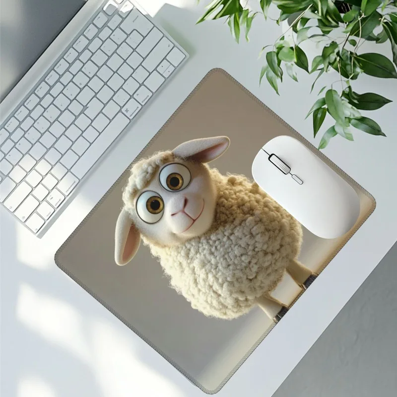 

Квадратный маленький коврик для мыши с рисунком овцы, противоскользящая резиновая основа, портативные коврики для офисного стола, аксессуары для ноутбуков и ПК