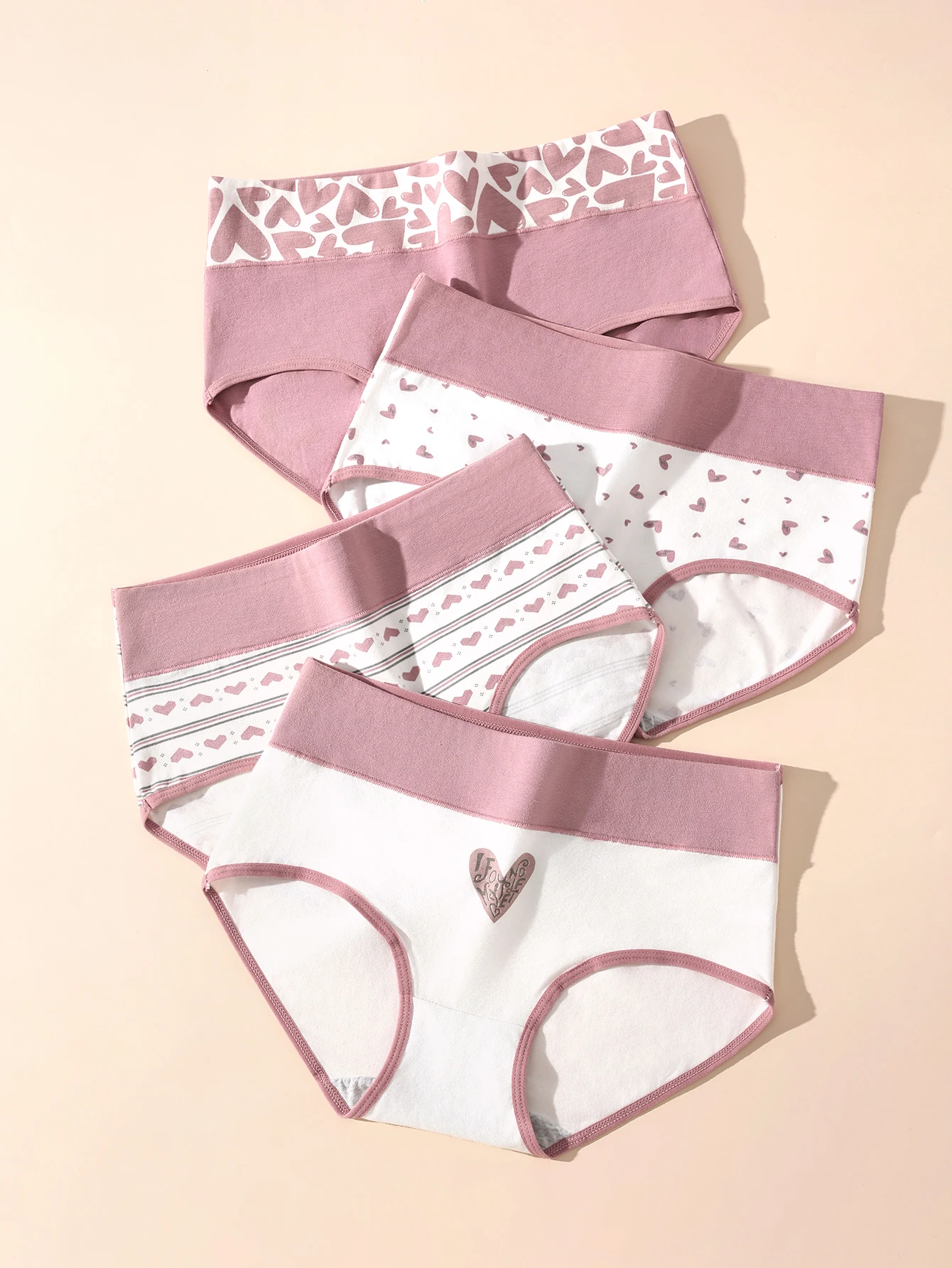 

4 шт. женские антибактериальные удобные дышащие трусы из чистого хлопка с принтом и высокой талией, плотные треугольные трусы с большими бедрами