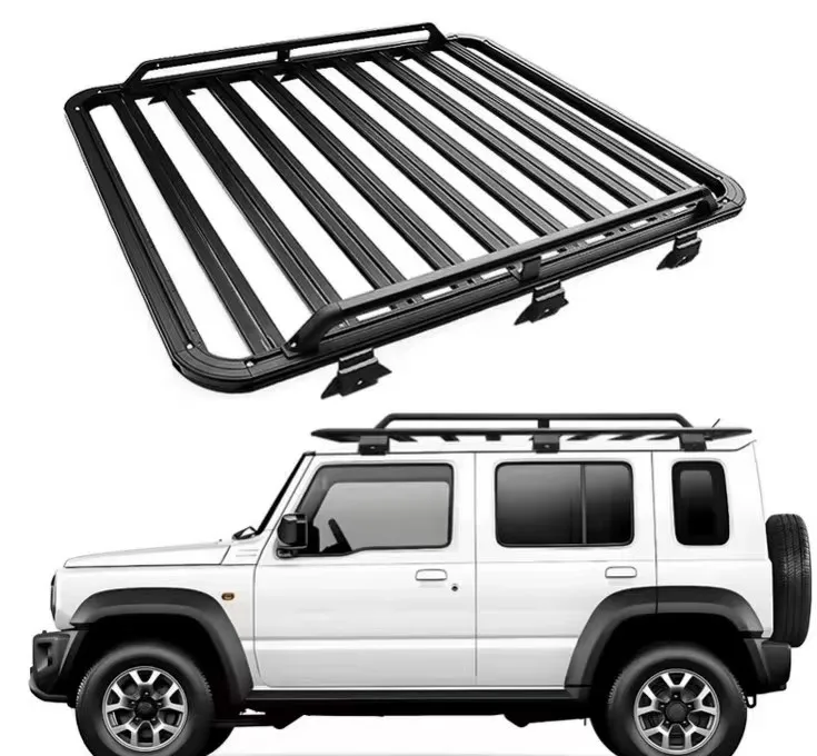 Aluminum Alloy Roof Rack Jimny JB64 JB74 2018+ E-Coating Powder Coated Off-Road 200KG Load Capacity Lightweight Durable