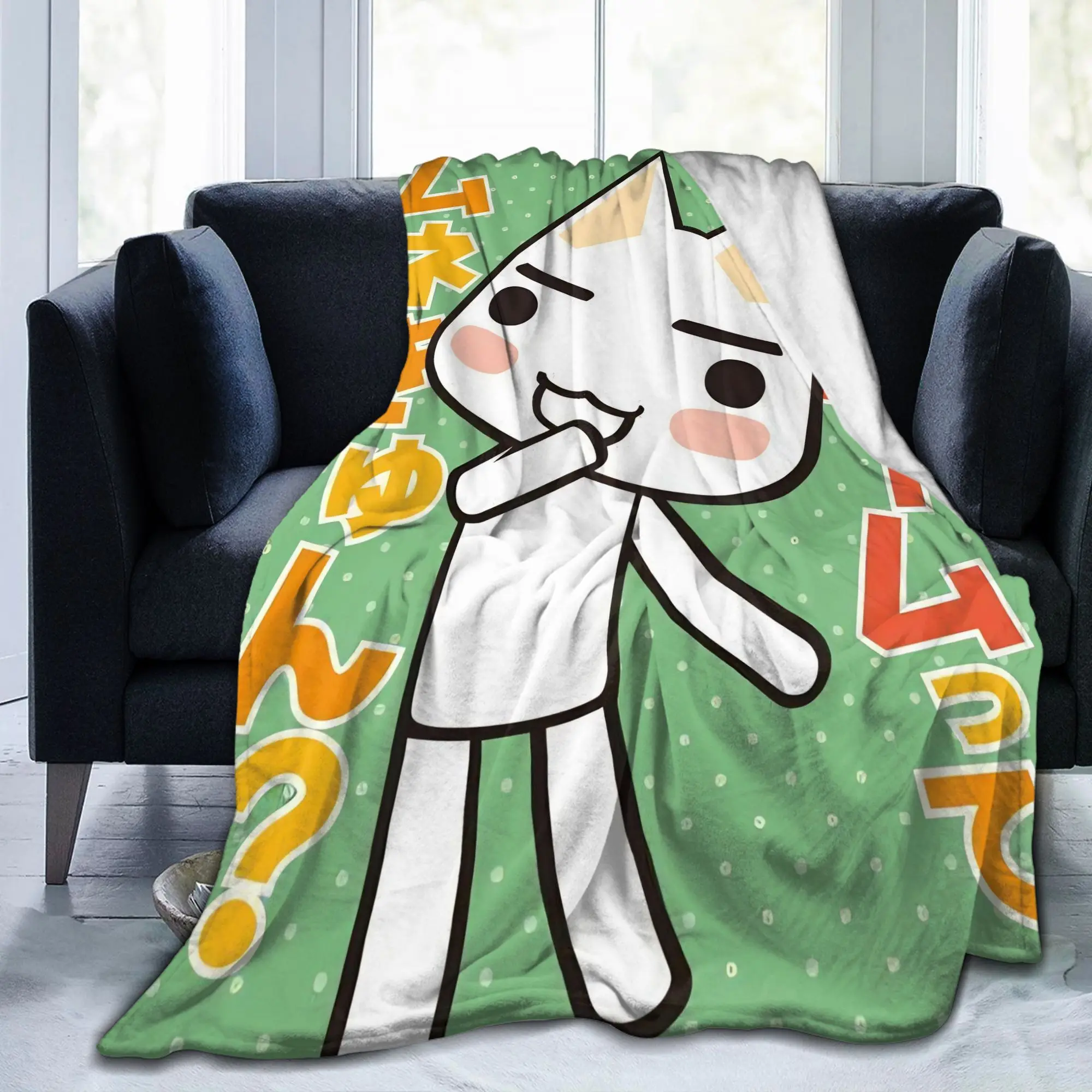 Toro Inoue Cat Blankets Velvet Kawaii Neko Lightweight Throw Blanket for Bedding Couch Bedroom Quilt