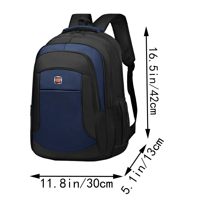Neutral style schoolbag for boys and girls, suitable for business trips. Nylon material, double-shoulder bag.