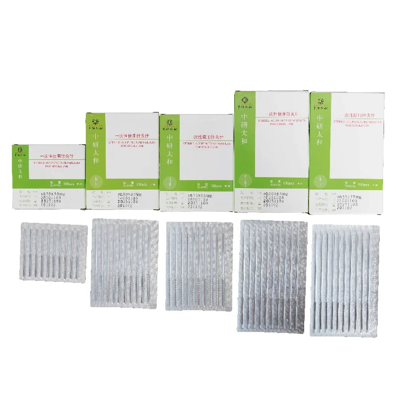 10 PC Sterile Disposable Stainless Steel Acupuncture Needle Without Tube Traditional Chinese Medicine Individually Aluminum Foil