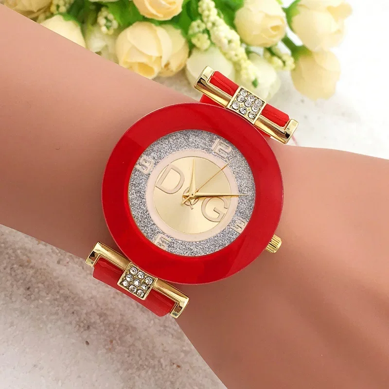 Popular Casual Silver Powder Women's Watch Silicone Candy Color Fashion Trend Quartz Watch Women's Digital Face Women's Watch