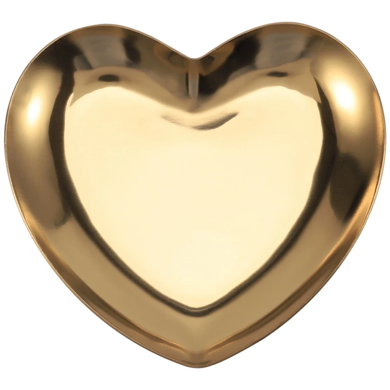 Heart Shaped Jewelry Serving Plate Metal Tray Storage Arrange Fruit Tray Home