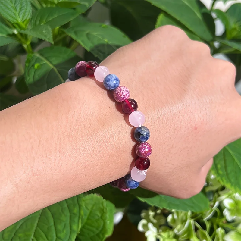 1pc/love bracelet multi-color natural stone attracts good luck and love 8mm imperial stone, lapis lazuli with beautiful meaning