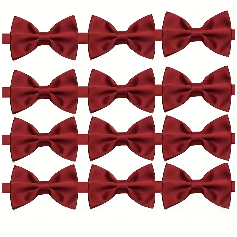 8Pcs/12Pcs Men's Burgundy Pre- - Men'S Formal Wear Bow Ties 评论和价格