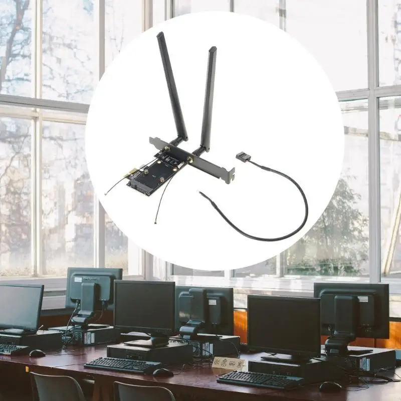 Mini PCI-EXPRESS TO PCIE Converter 2 Antenna Desktop No Сетевой карты 193A