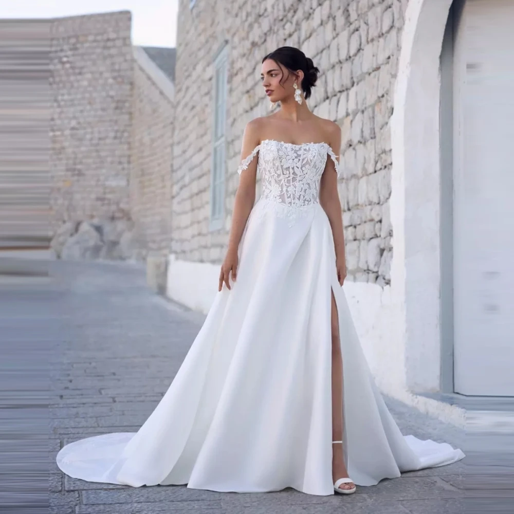 

Off The Shoulder A-Line Women Wedding Dresses Fascinating Bridal Gowns Mopping Length Engagement Banquet Vestidos De Novias 2025